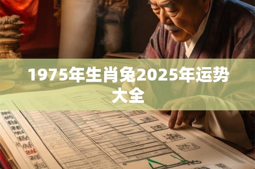 1975年生肖兔2025年运势大全