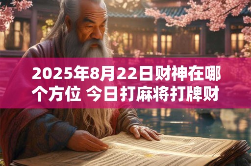 2025年8月22日财神在哪个方位 今日打麻将打牌财运方位