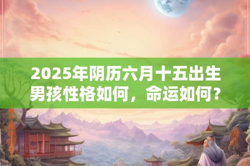 2025年阴历六月十五出生男孩性格如何，命运如何？