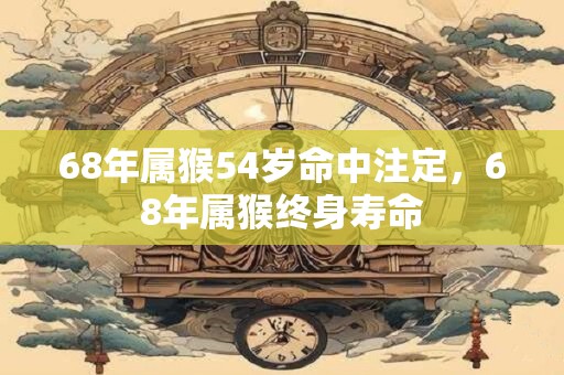 68年属猴54岁命中注定，68年属猴终身寿命