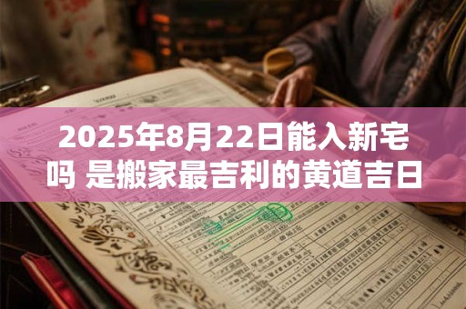 2025年8月22日能入新宅吗 是搬家最吉利的黄道吉日吗