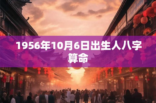 1956年10月6日出生人八字算命