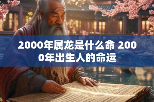 2000年属龙是什么命 2000年出生人的命运