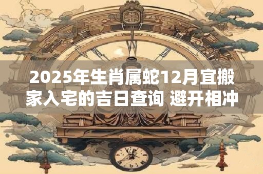 2025年生肖属蛇12月宜搬家入宅的吉日查询 避开相冲生肖