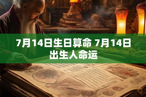 7月14日生日算命 7月14日出生人命运