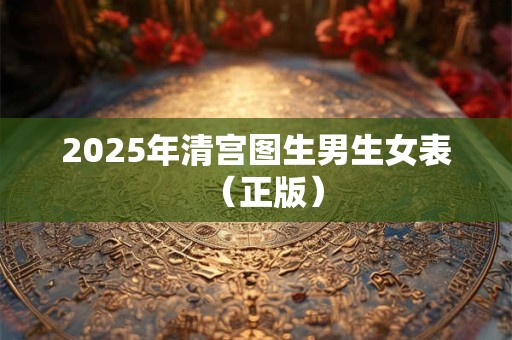 2025年清宫图生男生女表（正版）