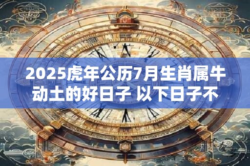 2025虎年公历7月生肖属牛动土的好日子 以下日子不错