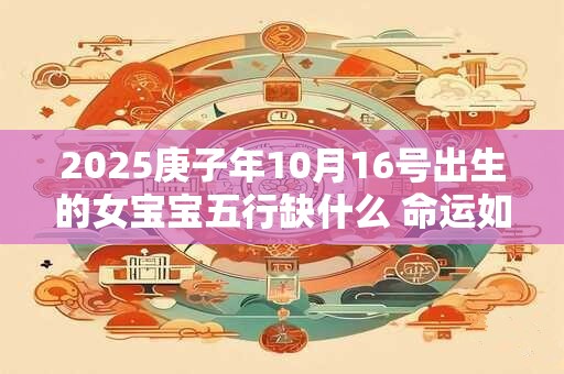 2025庚子年10月16号出生的女宝宝五行缺什么 命运如何
