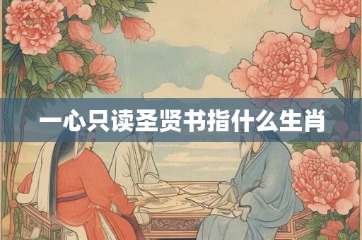 一心只读圣贤书指什么生肖