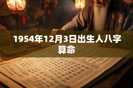 1954年12月3日出生人八字算命