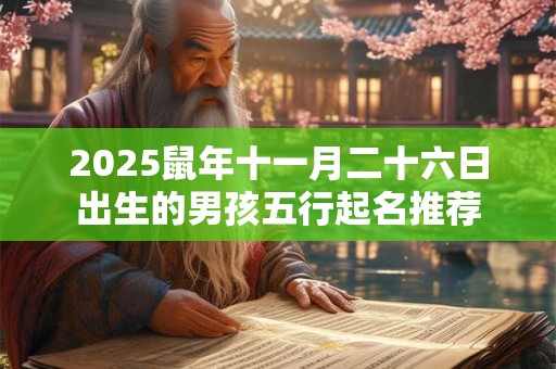 2026鼠年十一月二十六日出生的男孩五行起名推荐
