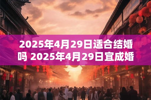 2025年4月29日适合结婚吗 2025年4月29日宜成婚否