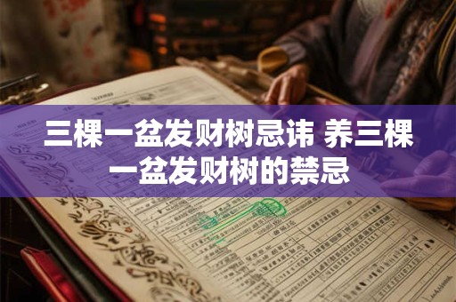三棵一盆发财树忌讳 养三棵一盆发财树的禁忌