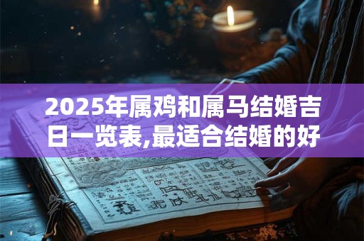 2025年属鸡和属马结婚吉日一览表,最适合结婚的好日子？