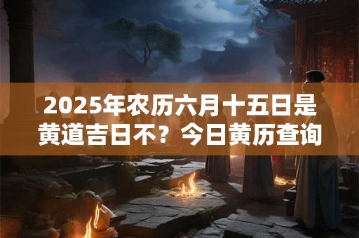 2025年农历六月十五日是黄道吉日不？今日黄历查询