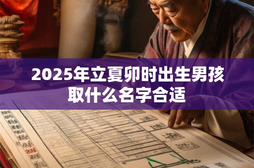 2025年立夏卯时出生男孩取什么名字合适