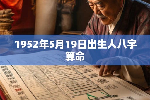 1952年5月19日出生人八字算命