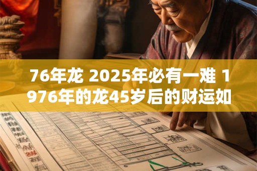 76年龙 2025年必有一难 1976年的龙45岁后的财运如何