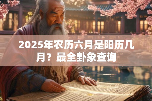 2025年农历六月是阳历几月？最全卦象查询