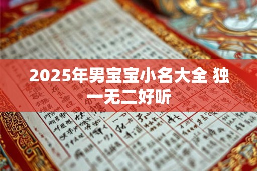2025年男宝宝小名大全 独一无二好听