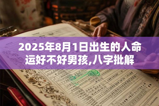 2025年8月1日出生的人命运好不好男孩,八字批解 2025年8月1日出生的人命运好不好男孩,八字批解