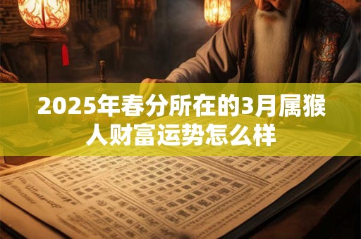 2026年春分所在的3月属猴人财富运势怎么样 2026年春分所在的3月属猴人财富运势怎么样