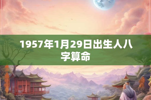1957年1月29日出生人八字算命