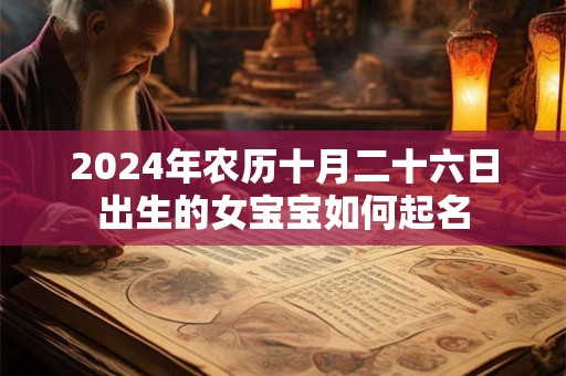 2024年农历十月二十六日出生的女宝宝如何起名