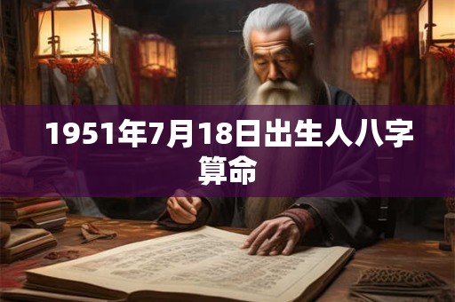 1951年7月18日出生人八字算命