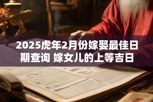 2025虎年2月份嫁娶最佳日期查询 嫁女儿的上等吉日