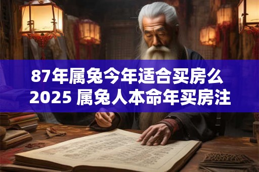 87年属兔今年适合买房么 2025 属兔人本命年买房注意事项 87年属兔今年适合买房么 2025 属兔人本命年买房注意事项