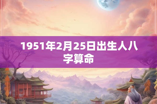 1951年2月25日出生人八字算命