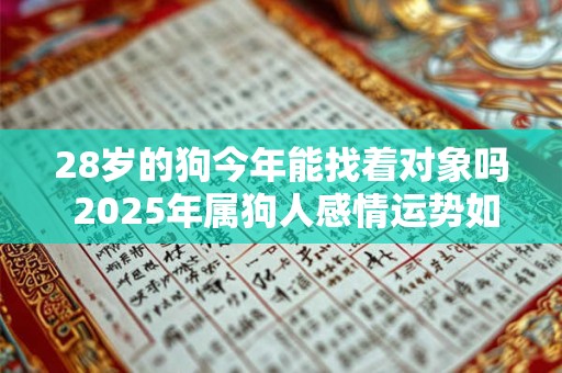 28岁的狗今年能找着对象吗 2026年属狗人感情运势如何