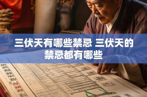 三伏天有哪些禁忌 三伏天的禁忌都有哪些