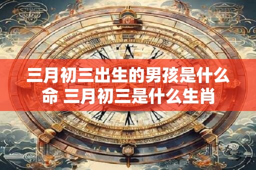 三月初三出生的男孩是什么命 三月初三是什么生肖