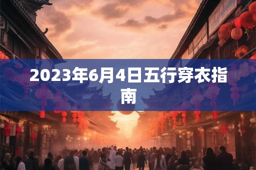 2023年6月4日五行穿衣指南
