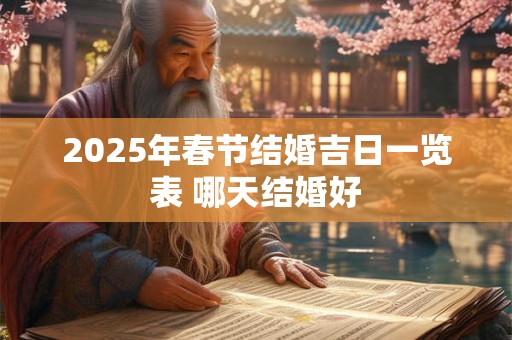 2025年春节结婚吉日一览表 哪天结婚好 2025年春节结婚吉日一览表 哪天结婚好