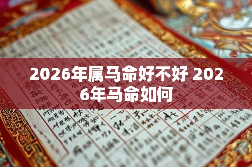 2026年属马命好不好 2026年马命如何