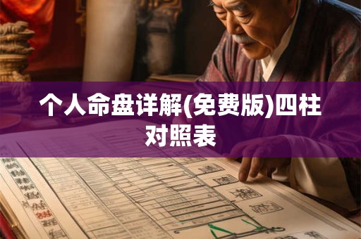 个人命盘详解(免费版)四柱对照表