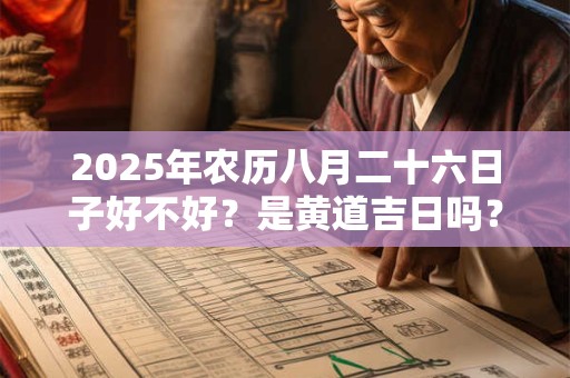2025年农历八月二十六日子好不好？是黄道吉日吗？