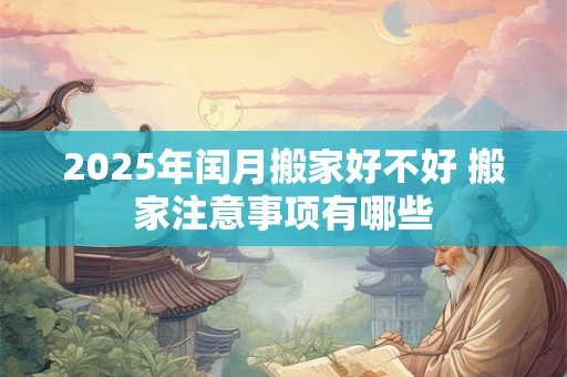 2025年闰月搬家好不好 搬家注意事项有哪些