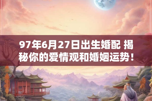 97年6月27日出生婚配 揭秘你的爱情观和婚姻运势！
