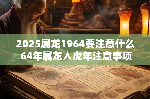 2025属龙1964要注意什么 64年属龙人虎年注意事项