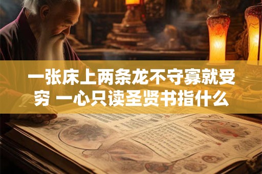 一张床上两条龙不守寡就受穷 一心只读圣贤书指什么生肖