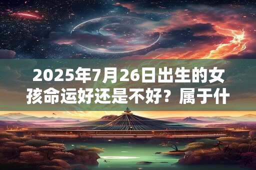 2025年7月26日出生的女孩命运好还是不好?属于什么命? 2025年7月26日出生的女孩命运好还是不好?属于什么命?
