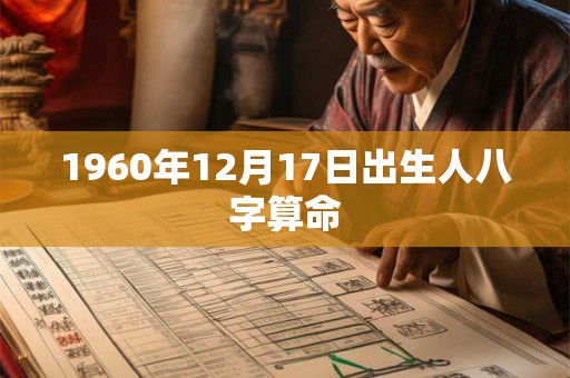 1960年12月17日出生人八字算命