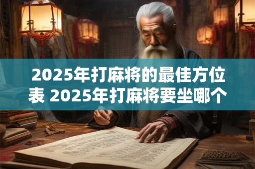 2025年打麻将的最佳方位表 2025年打麻将要坐哪个位置最好