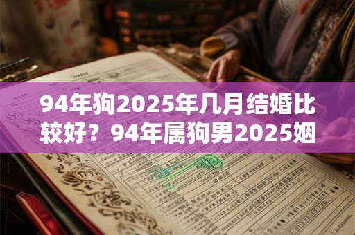 94年狗2025年几月结婚比较好?94年属狗男2025姻缘 94年狗2025年几月结婚比较好?94年属狗男2025姻缘