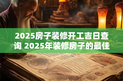 2025房子装修开工吉日查询 2025年装修房子的最佳开工日是什么