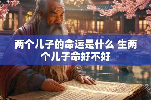 两个儿子的命运是什么 生两个儿子命好不好